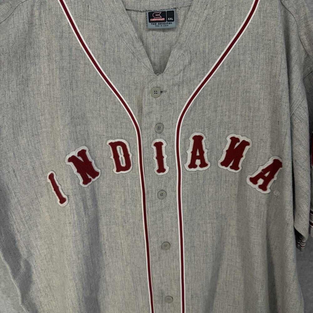 Colosseum Indiana Hoosiers 32 Jersey Mens XXL Gray Wool Blend Basketball - Picture 9 of 10
